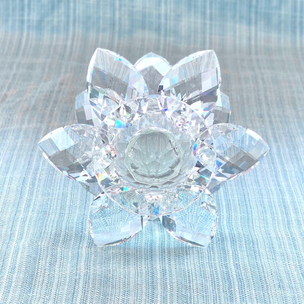 Swarovski Crystal Large Waterlily Candleholder - Picture 3 of 11